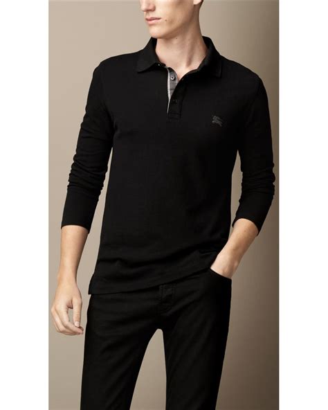 burberry black long sleeve|Burberry long sleeve for sale.